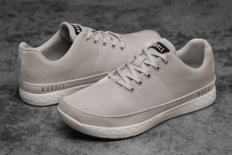 Men's Nobull Glacier Canvas Trainers Grey | SG M2234Q
